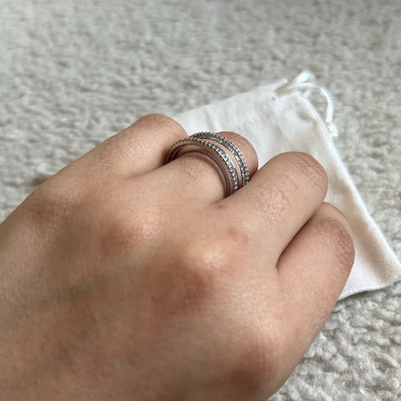 Cubic zirconia Adjustable Ring | Silver - Picture 6 of 9